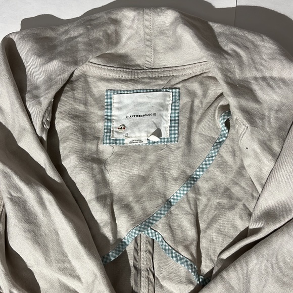Anthropologie shacket lightweight jacket womens small cream moto open hang linen - Picture 3 of 10
